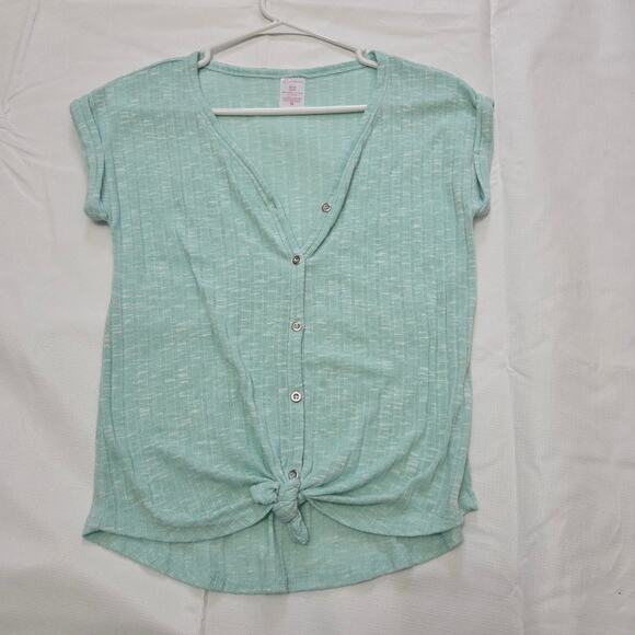 No Boundaries Light Blue Short Sleeve Women's Shirt Size Small - Picture 5 of 8